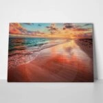 Πινακας σε καμβά COLORFUL SEA BEACH SUNSET