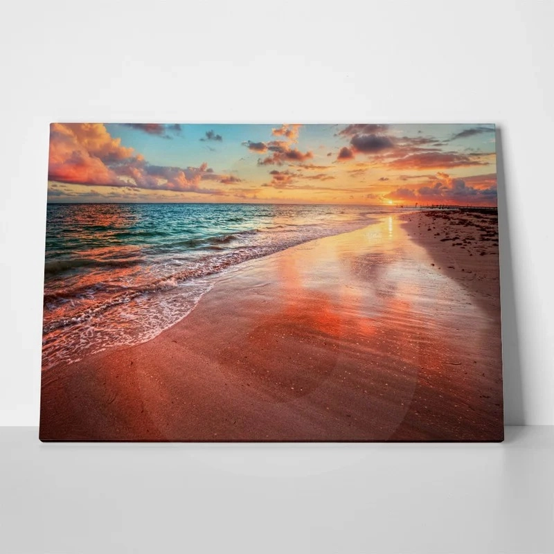 Πινακας σε καμβά COLORFUL SEA BEACH SUNSET