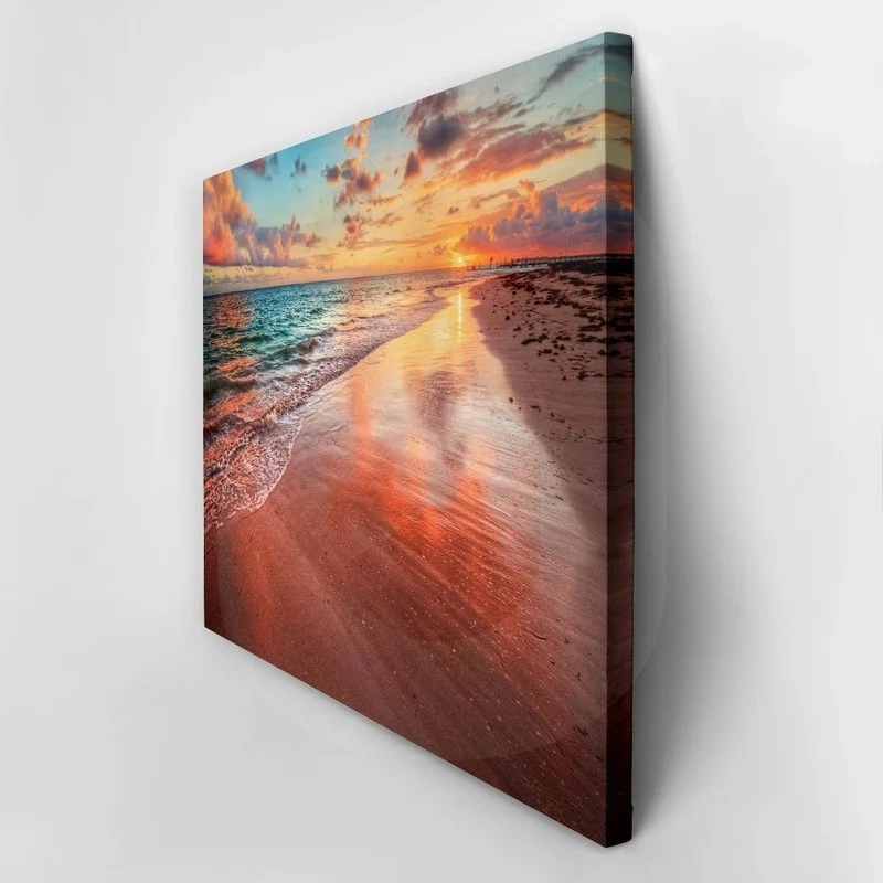 Πινακας σε καμβά COLORFUL SEA BEACH SUNSET