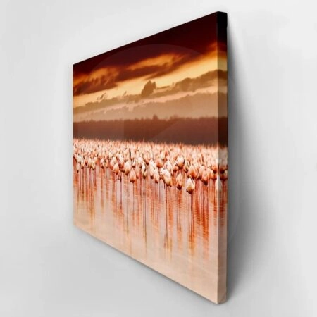 Πινακας σε καμβά FLAMINGOS IN THE SUNSET - Πουλια Sticky 2