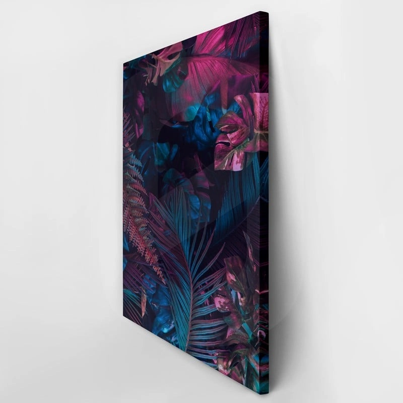 Πινακας σε καμβά FLUROSCENT PALM LEAVES