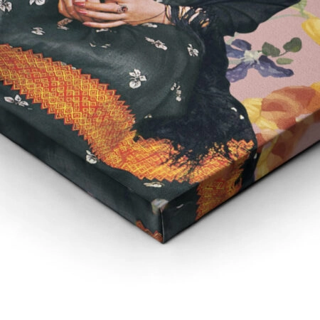 Πινακας σε καμβά FRIDA KAHLO ON PINK FLORAL - Frida Kahlo Sticky 2