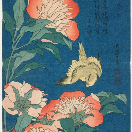 Πινακας σε καμβά HOKUSAI - PEONIES AND CANARY - Hokusai Katsushika Sticky 6