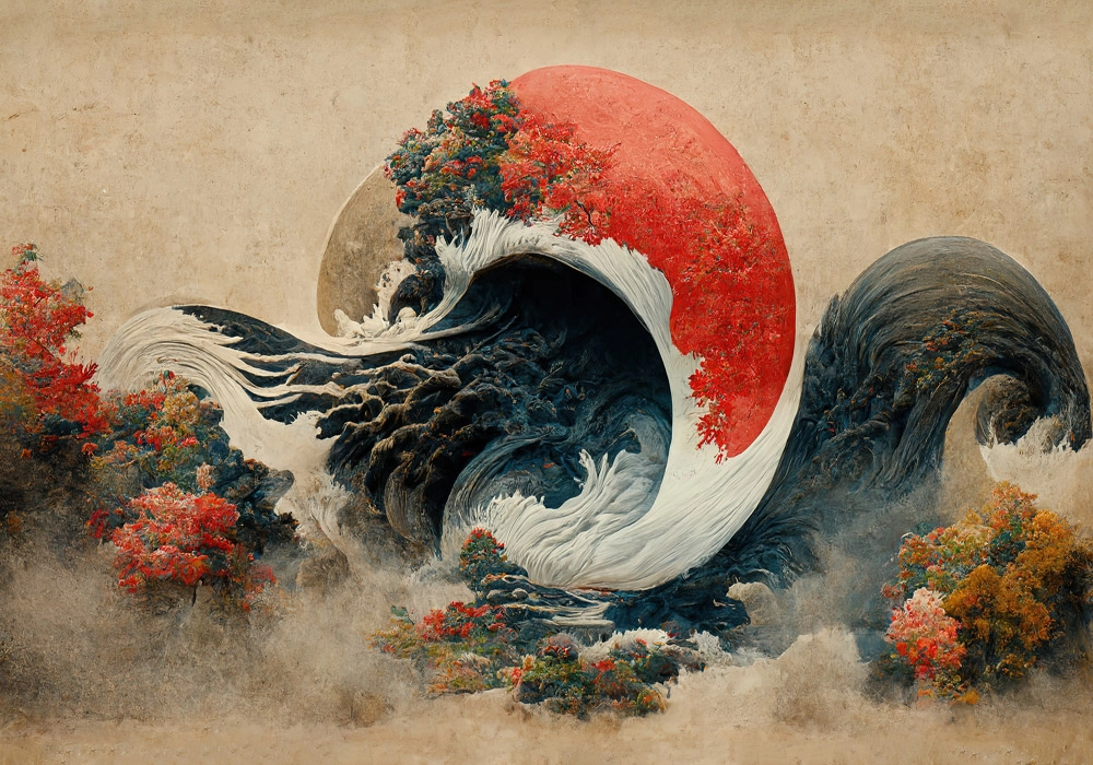 Πινακας σε καμβά JAPANESSE STYLE WAVE