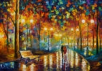 Πινακας σε καμβά NIGHT PARK RAIN