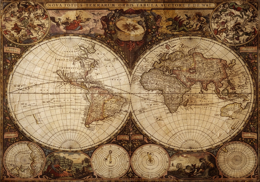 Πινακας σε καμβά OLD WORLD ATLAS
