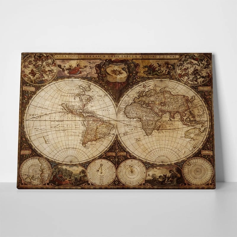 Πινακας σε καμβά OLD WORLD ATLAS