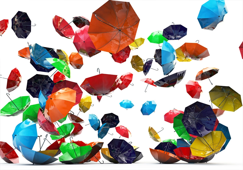 Πινακας σε καμβά RAINING UMBRELLAS