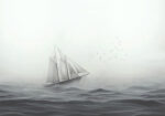 Πινακας σε καμβά SAILING SHIP IN THE FOG