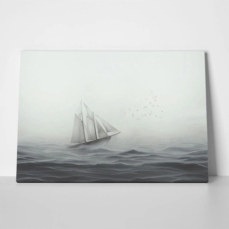 Πινακας σε καμβά SAILING SHIP IN THE FOG