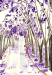 Πινακας σε καμβά TREES WITH PURPLE FLOWERS