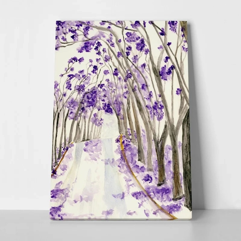 Πινακας σε καμβά TREES WITH PURPLE FLOWERS