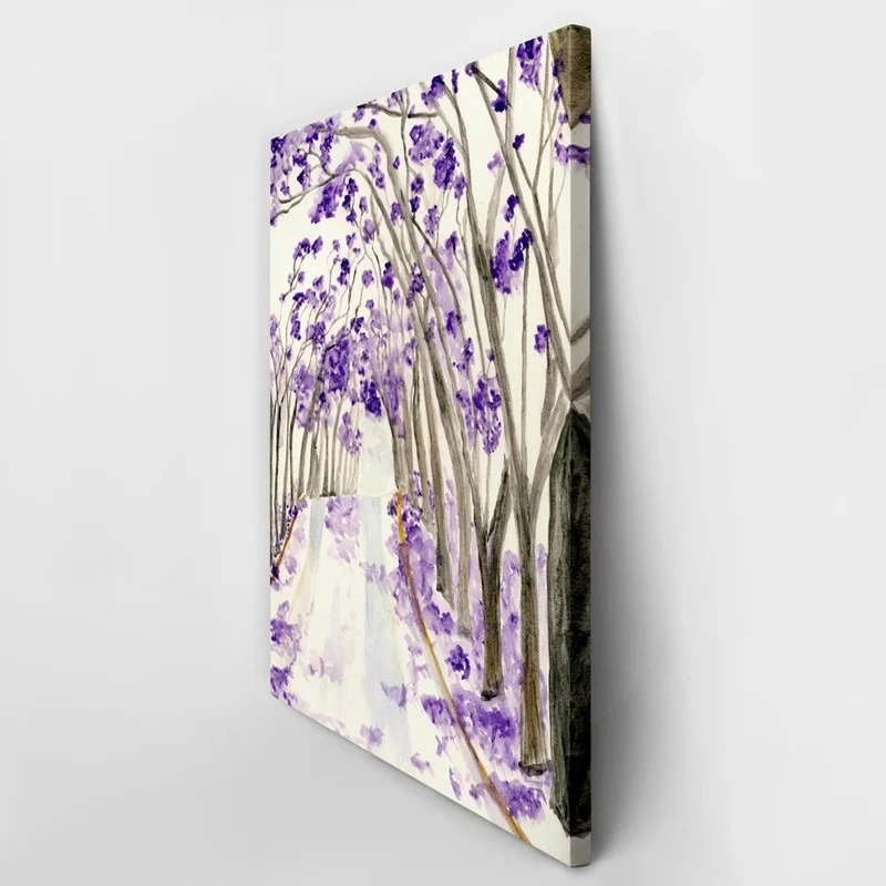 Πινακας σε καμβά TREES WITH PURPLE FLOWERS