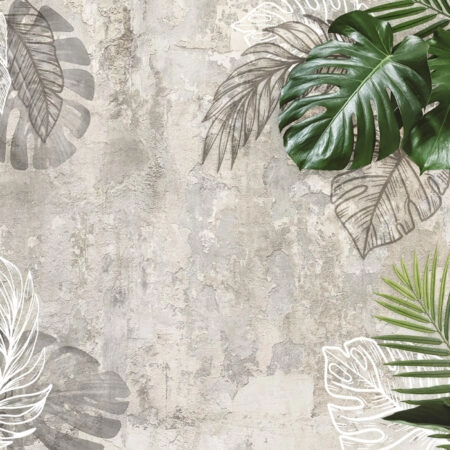 Πινακας σε καμβά TROPICAL LEAVES - Botanical - Φυτα Sticky 5