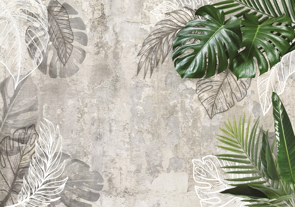 Πινακας σε καμβά TROPICAL LEAVES