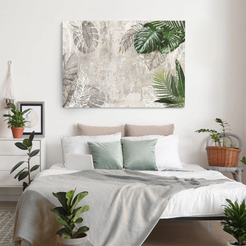 Πινακας σε καμβά TROPICAL LEAVES