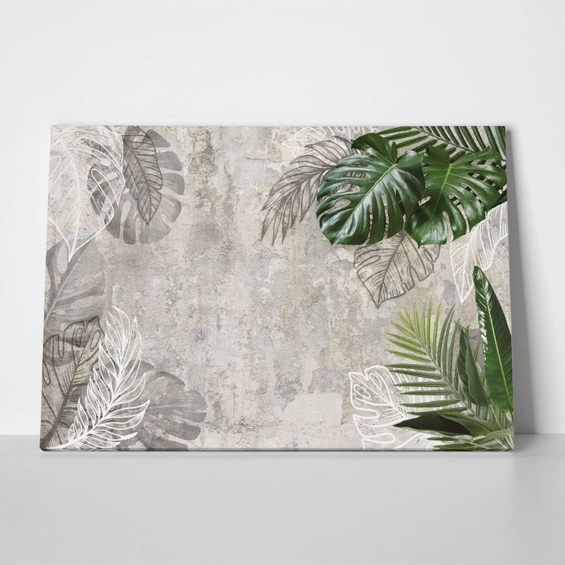 Πινακας σε καμβά TROPICAL LEAVES