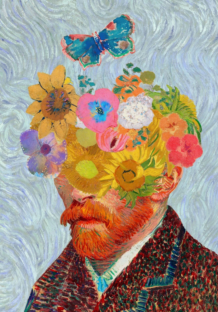 Πινακας σε καμβά VAN GOGH - FLORAL PORTRAIT