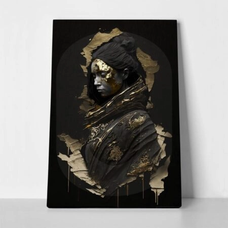 Πινακας σε καμβά WOMAN WITH GOLD PAINT - Πορτραιτα και Φιγουρες Sticky 1