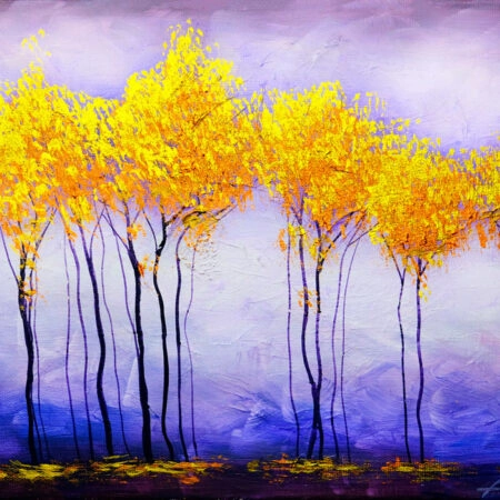 Πινακας σε καμβά YELLOW TREES IN DUSK - Δασος Sticky 5