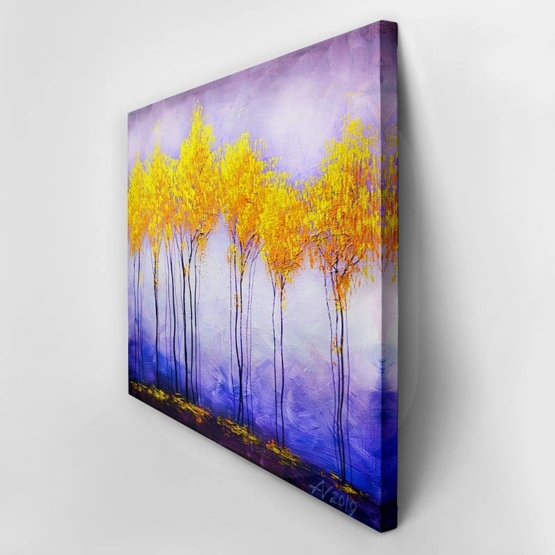 Πινακας σε καμβά YELLOW TREES IN DUSK