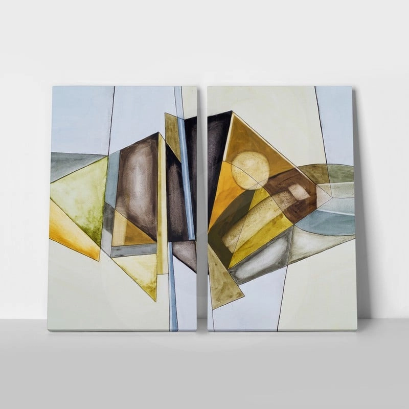 Σετ Δίπτυχος Πινακας σε καμβά ABSTRACT PAINTING
