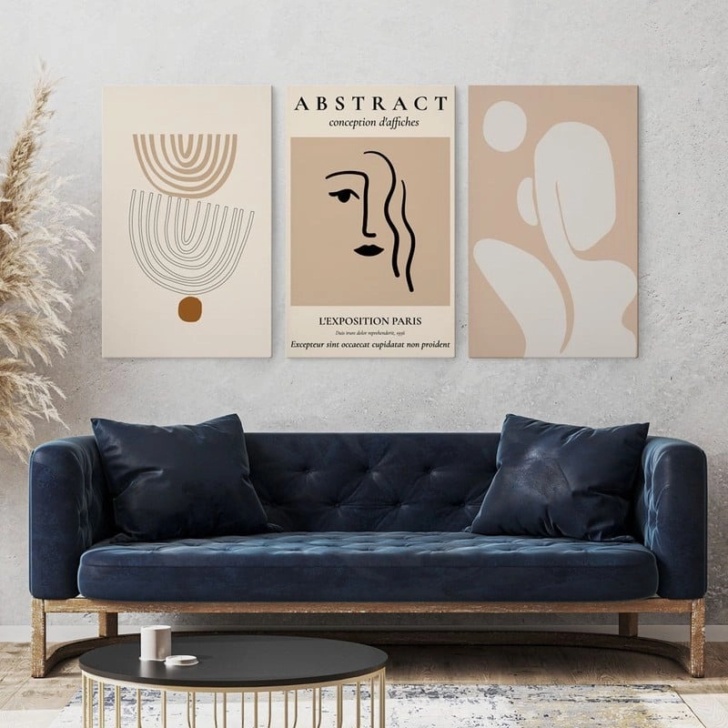 Σετ Τριπτυχος Πινακας σε καμβά ABSTRACT MINIMALISTIC