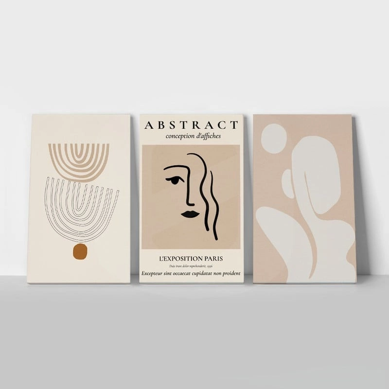 Σετ Τριπτυχος Πινακας σε καμβά ABSTRACT MINIMALISTIC