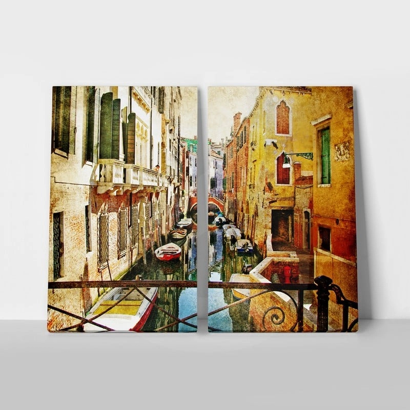 Σετ Δίπτυχος Πινακας σε καμβά AMAZING VENICE