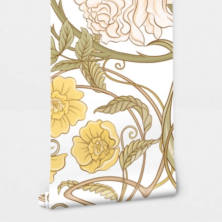 Αυτοκόλλητη Ταπετσαρία τοίχου ART NOUVEAU FLORAL - Floral - Λουλουδια Sticky 2
