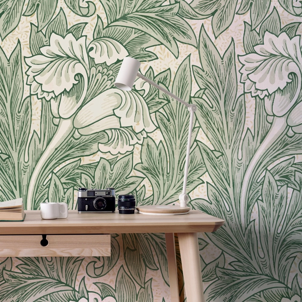 Αυτοκόλλητη Ταπετσαρία τοίχου ART NOUVEAU GREEN LEAVES