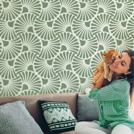 Αυτοκόλλητη Ταπετσαρία τοίχου ART NOUVEAU PASTEL GREEN