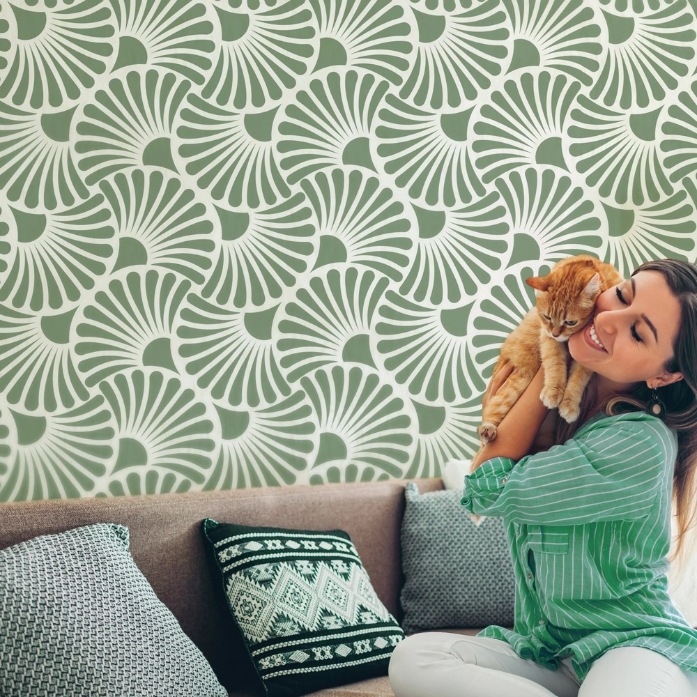 Αυτοκόλλητη Ταπετσαρία τοίχου ART NOUVEAU PASTEL GREEN