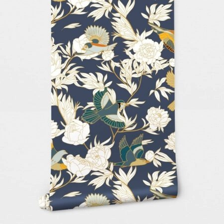 Αυτοκόλλητη Ταπετσαρία τοίχου BIRDS AND PEONIES - Floral - Λουλουδια Sticky 2