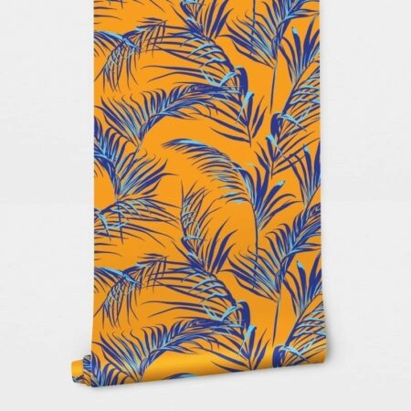 Αυτοκόλλητη Ταπετσαρία τοίχου BLUE PALM LEAVES - Tropical Sticky 2