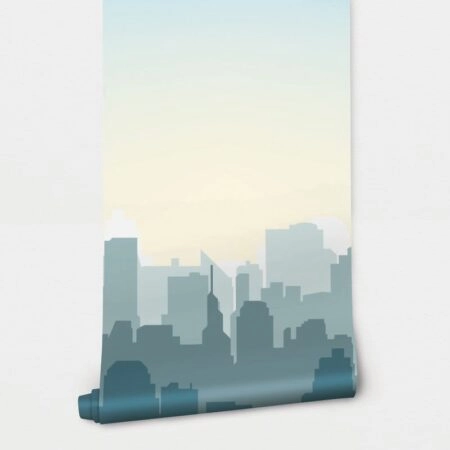 Αυτοκόλλητη Ταπετσαρία τοίχου BUILDINGS SILHOUETTES - Χάρτες - Πόλεις Sticky 2
