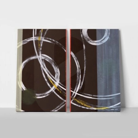 Σετ Δίπτυχος Πινακας σε καμβά CIRCLE ABSTRACT - Αφηρημενα και Abstract Sticky 1