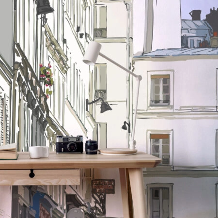 Αυτοκόλλητη Ταπετσαρία τοίχου CITY SKETCH - Χάρτες - Πόλεις Sticky 1