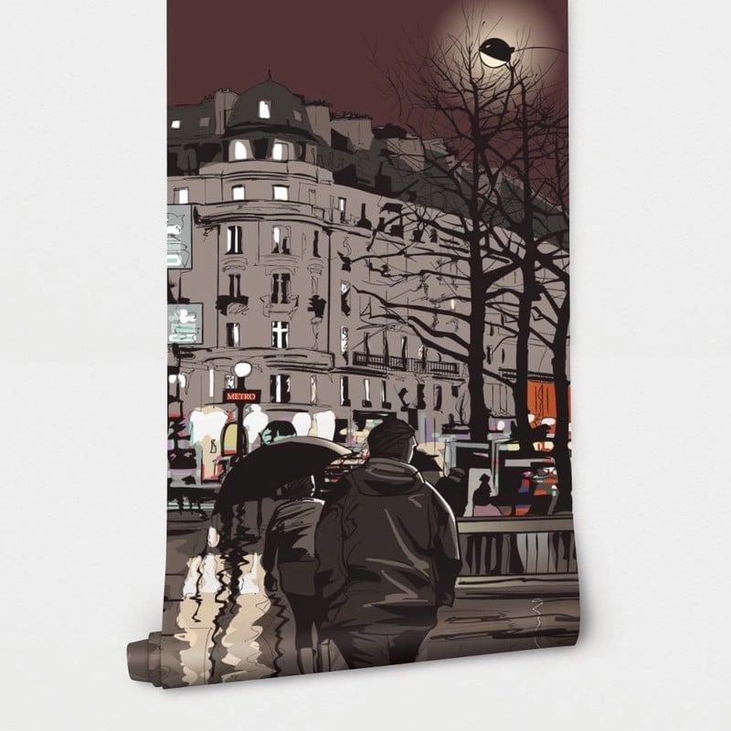 Αυτοκόλλητη Ταπετσαρία τοίχου CITY NIGHT SKETCH