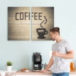 Σετ Δίπτυχος Πινακας σε καμβά COFFEE BEANS