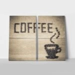 Σετ Δίπτυχος Πινακας σε καμβά COFFEE BEANS