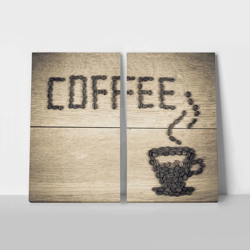 Σετ Δίπτυχος Πινακας σε καμβά COFFEE BEANS