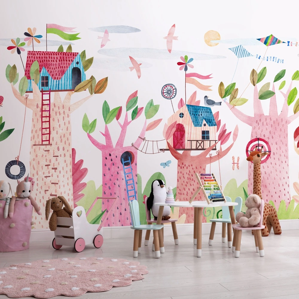 Αυτοκόλλητη Ταπετσαρία τοίχου CUTE CHILDREN TREE HOUSES