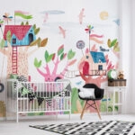 Αυτοκόλλητη Ταπετσαρία τοίχου CUTE CHILDREN TREE HOUSES
