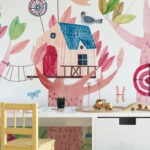 Αυτοκόλλητη Ταπετσαρία τοίχου CUTE CHILDREN TREE HOUSES