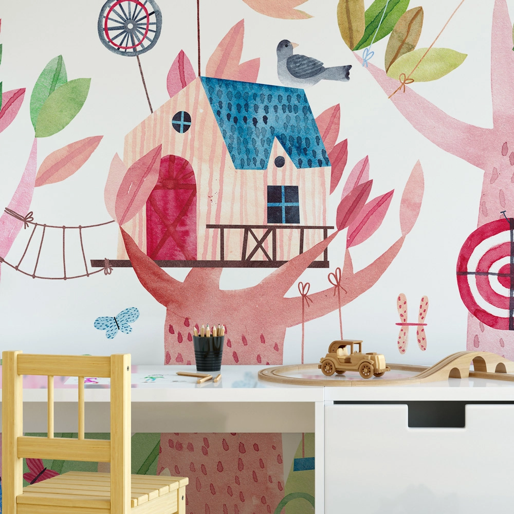 Αυτοκόλλητη Ταπετσαρία τοίχου CUTE CHILDREN TREE HOUSES