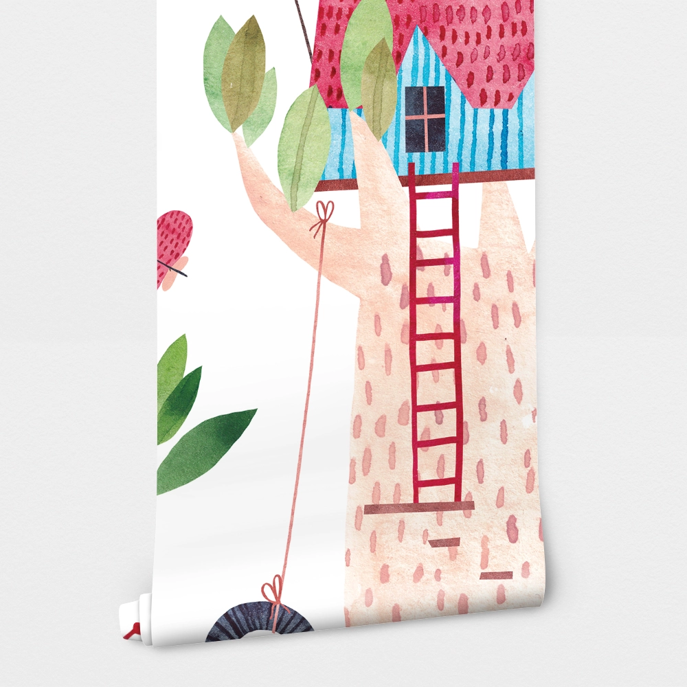Αυτοκόλλητη Ταπετσαρία τοίχου CUTE CHILDREN TREE HOUSES