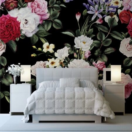 Αυτοκόλλητη Ταπετσαρία τοίχου DARK FLORAL