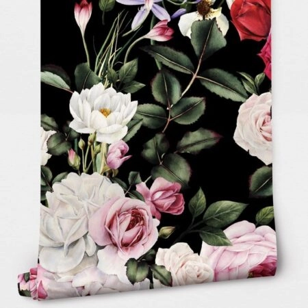 Αυτοκόλλητη Ταπετσαρία τοίχου DARK FLORAL - Floral - Λουλουδια Sticky 1