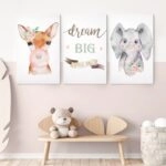 Σετ Τριπτυχος Πινακας σε καμβά DREAM BIG LITTLE ONE